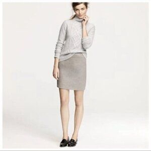 J. Crew Mercantile Double Serge Wool Blend Pencil Skirt J4605 Ladies 12 NWT GRAY